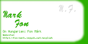 mark fon business card