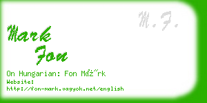 mark fon business card